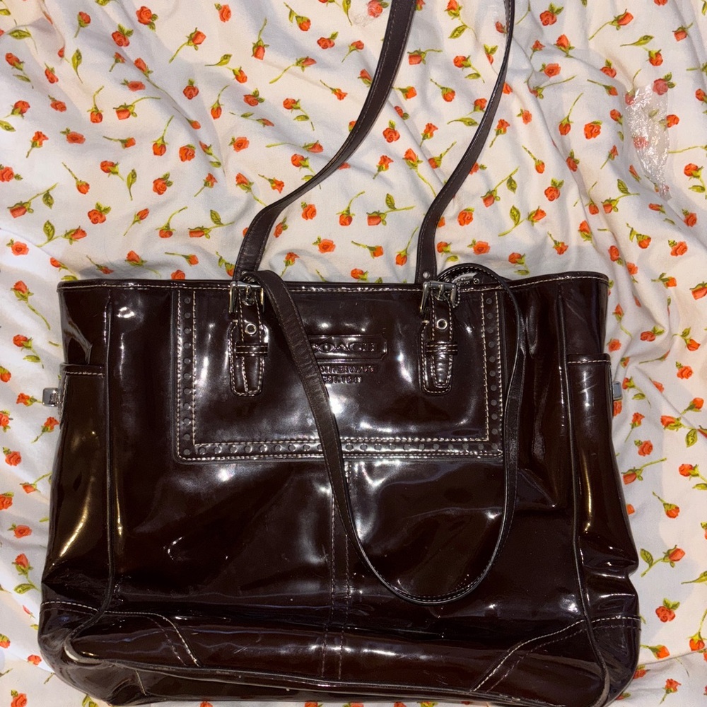 Coach Patent Leather Ashley Tote